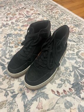 Black High-Top Suede Men's Sneakers